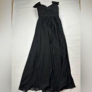 NWT Azazie Millie style long black bridesmaid or formal dress size A8
